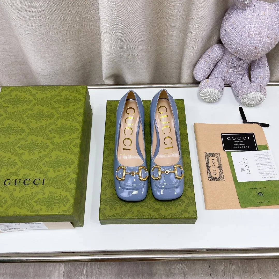 Gucci Mid-Heel Ballet Flat With Horsebit Jade Green for Women