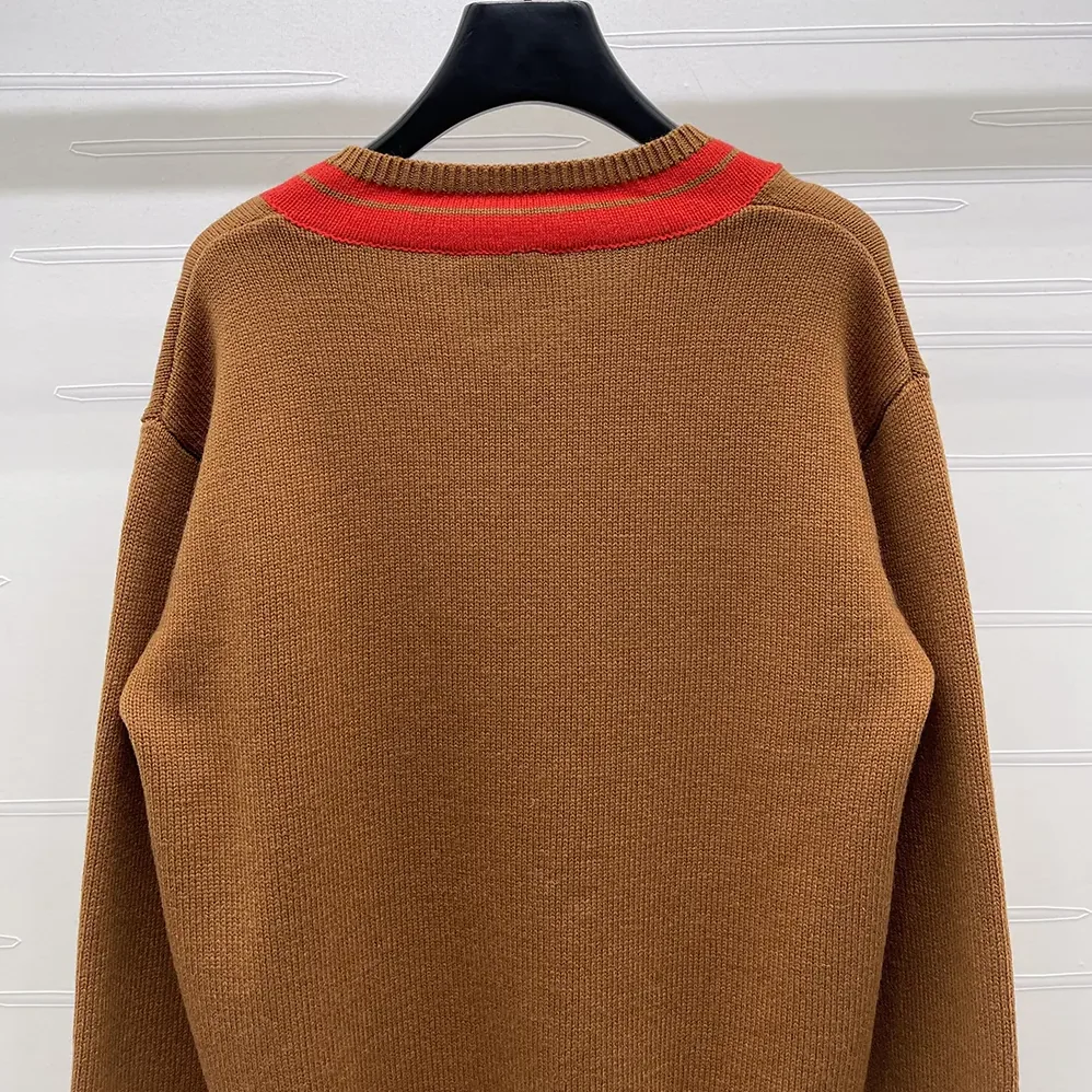 Celine V-Neck Sweater in Cashmere for Men in Brown