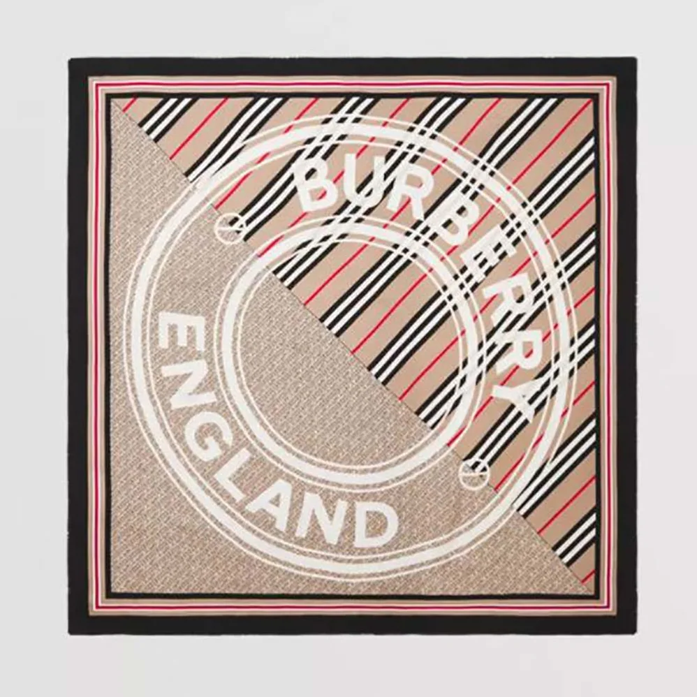 Burberry Montage Print Silk Square Scarf for Women
