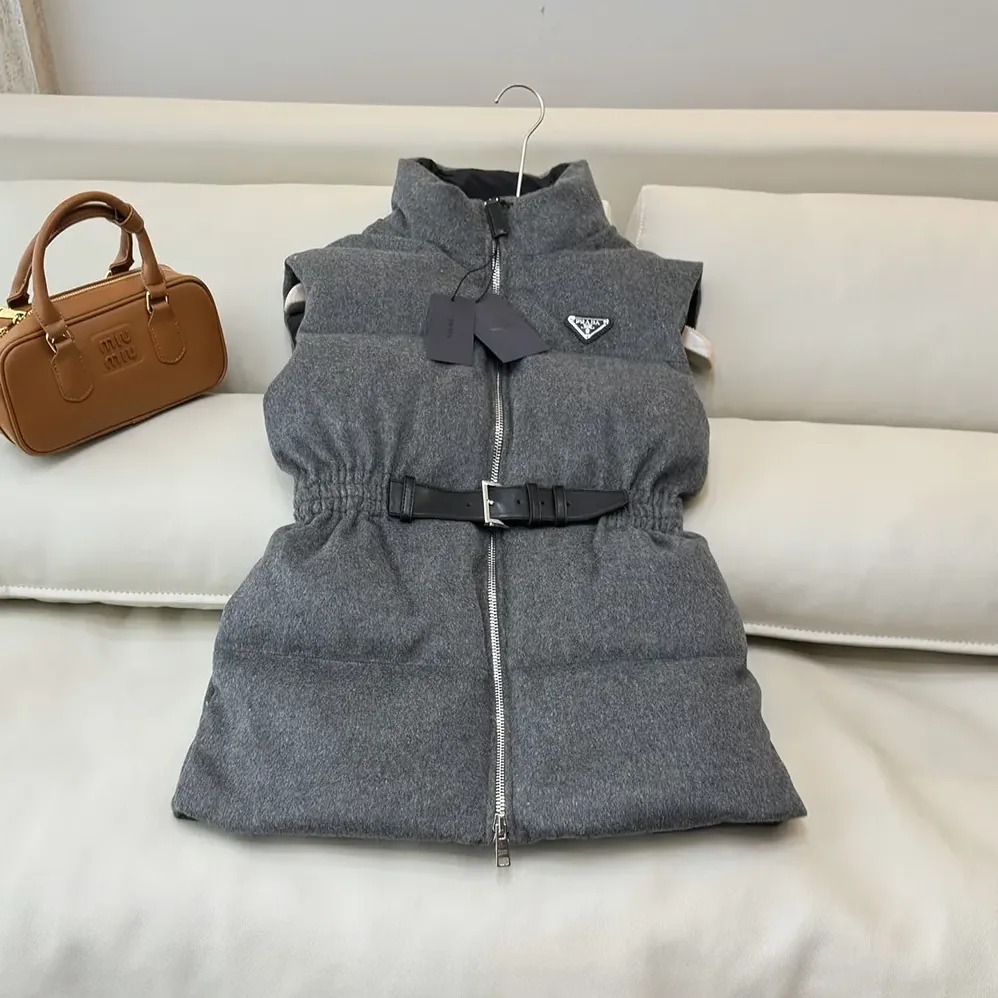 Prada Loden Down Vest for Women in Grey