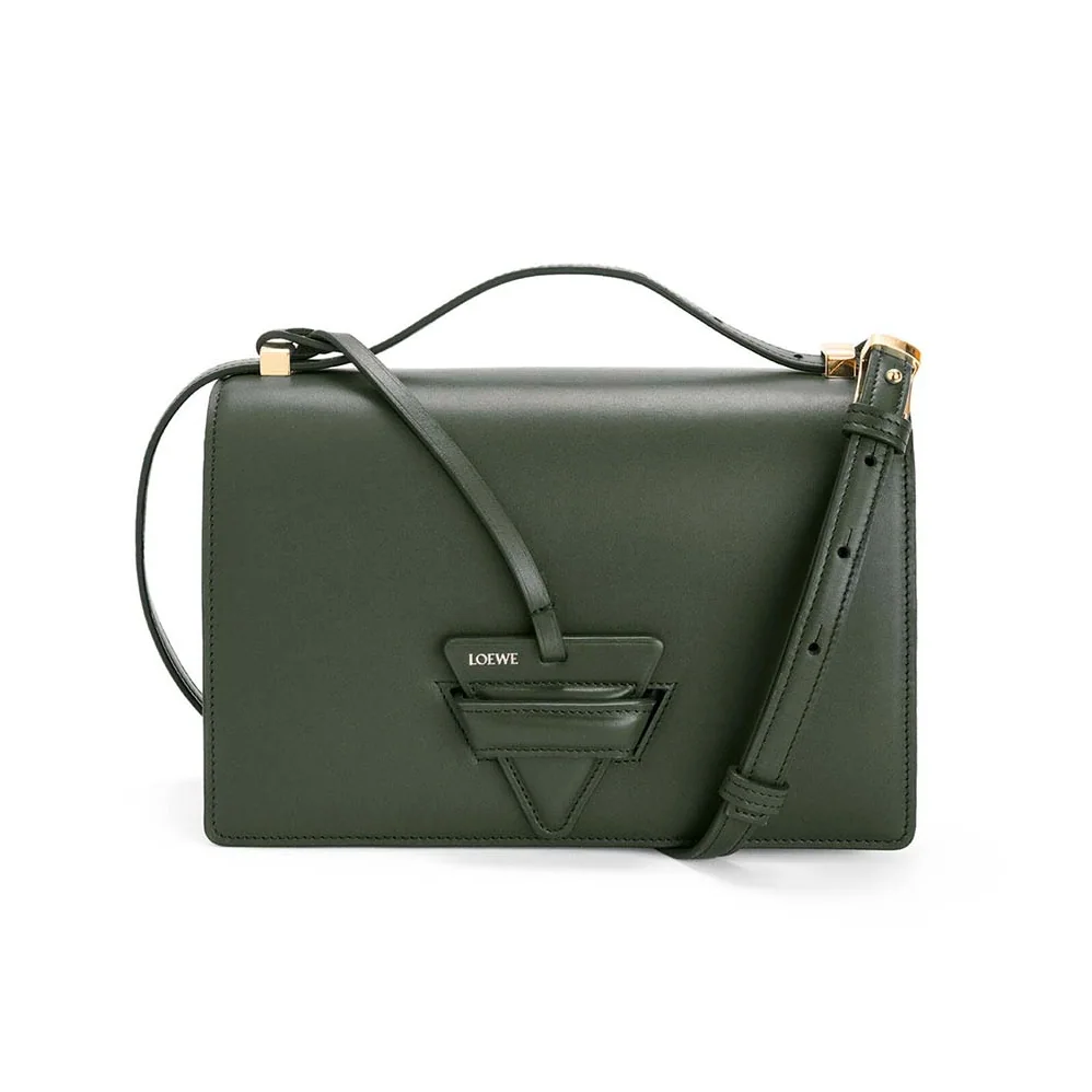 Loewe Barcelona Bag in Silk Calfskin for Women in Green