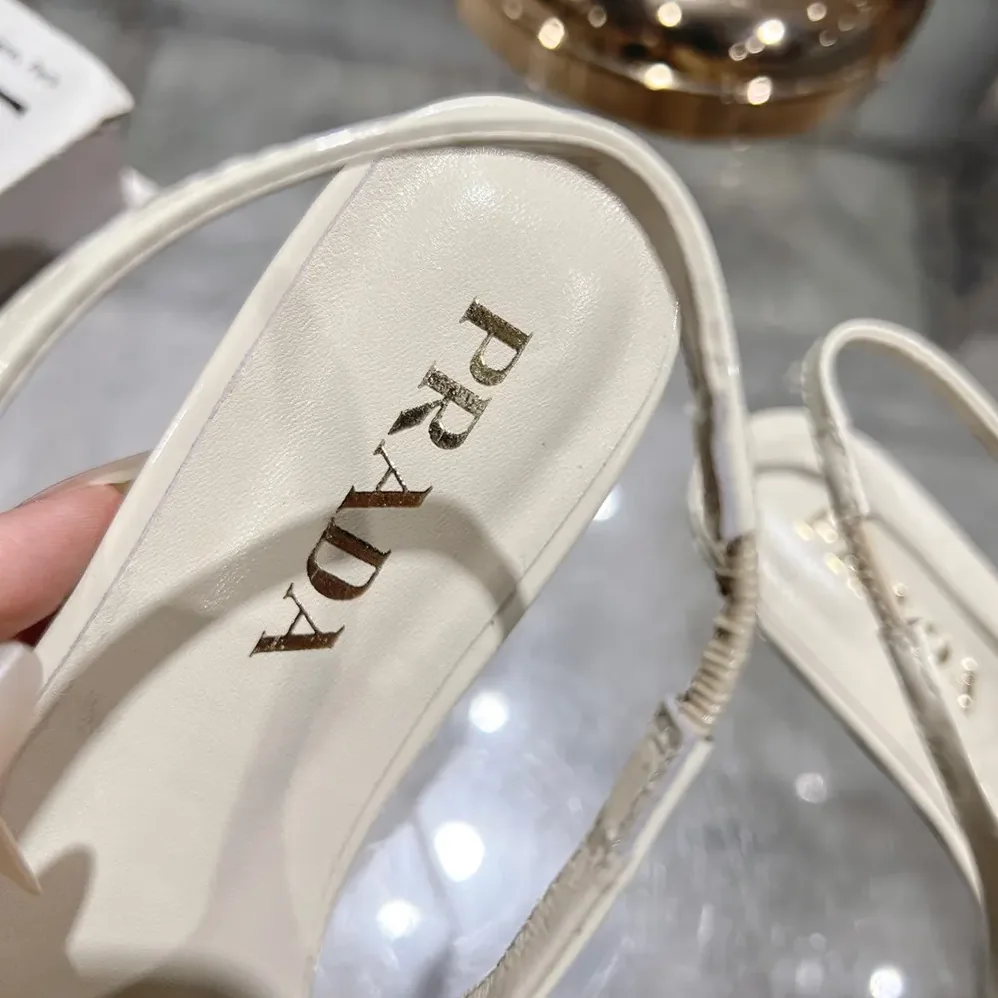 Prada Patent Leather Slingback Ballerinas for Women in White