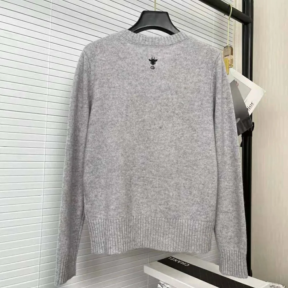 Dior Chez Moi Sweater Gray Cashmere for Women