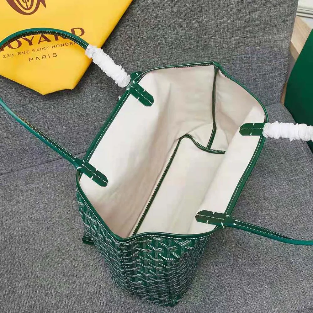 Goyard Sac Artois MM in Goyardine Canvas & Chevroches Calfskin for Women in Green Goyard Sac Artois MM in Goyardine Canvas & Chevroches Calfskin for Women in Green