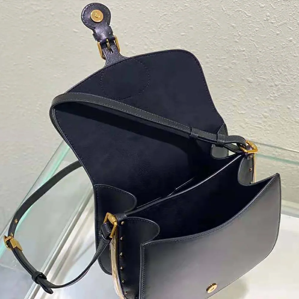 Dior Bobby Frame Bag Black Box Calfskin for Women