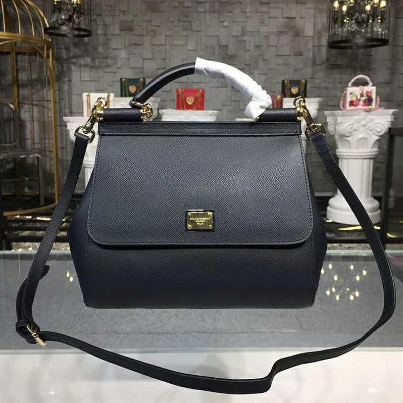 Dolce Gabbana D&G Medium Dauphine Leather Sicily Bag for Women in Black