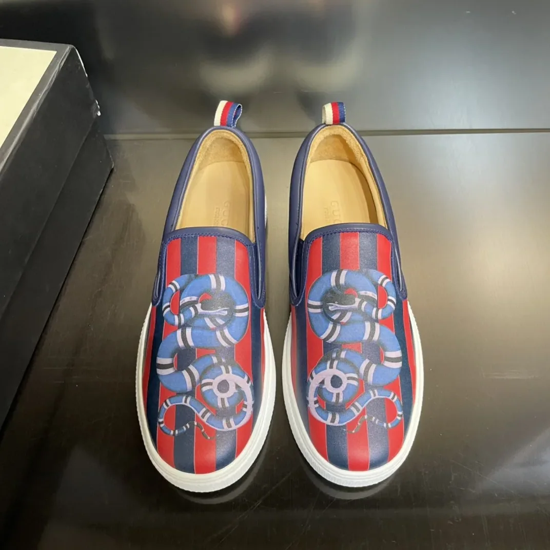 Gucci Kingsnake Print Slip for Men in On Sneaker Blue