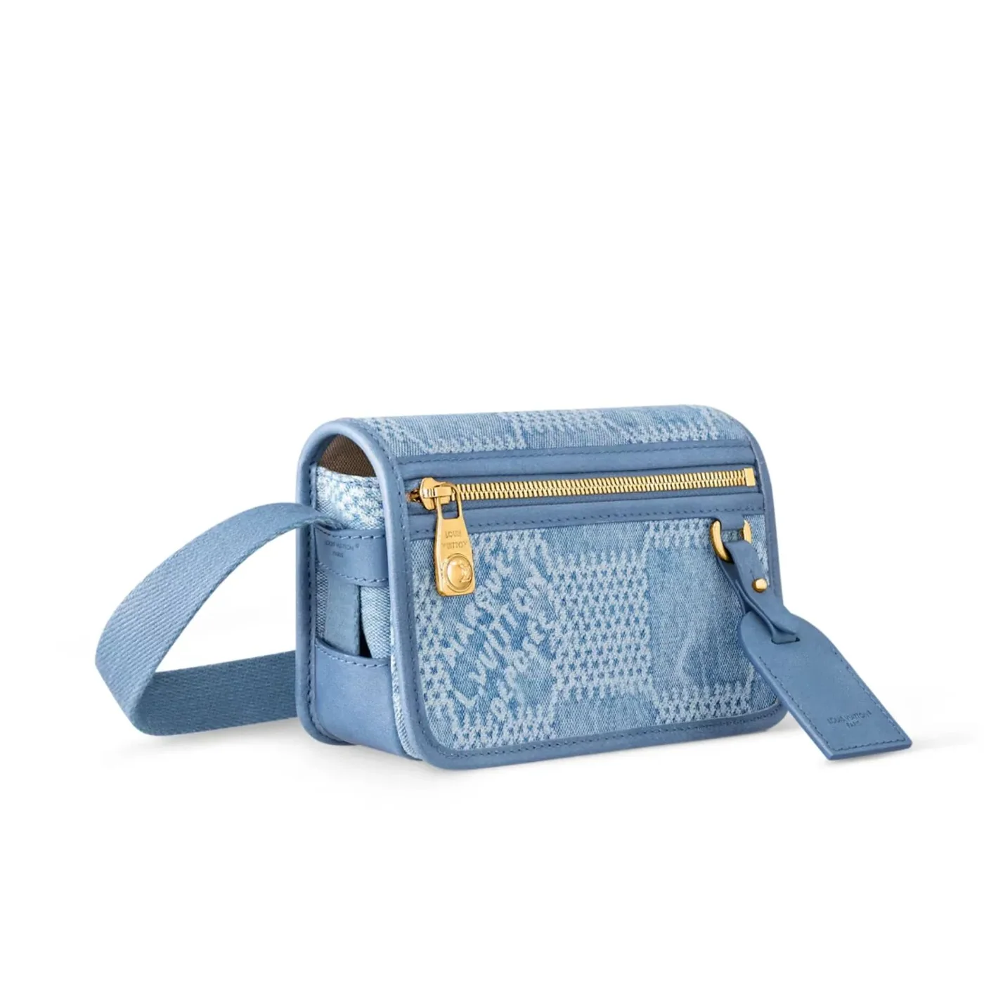 Louis Vuitton Bosphore Wearable Wallet Crossbody in Blue Gold Hardware