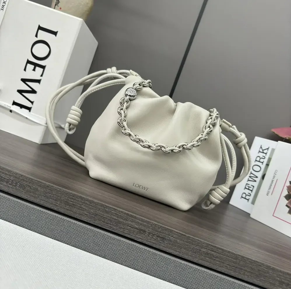 Loewe Mini Flamenco Purse Bag in Mellow Nappa Lambskin for Unisex in Sea Salt Loewe Mini Flamenco Purse Bag in Mellow Nappa Lambskin for Unisex in Sea Salt