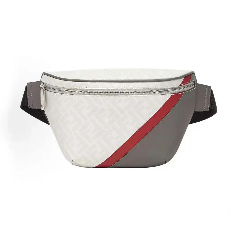Fendi Diagonal Belt Bag Leather for Men in White