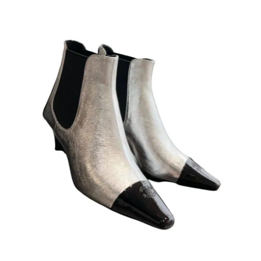 Chanel Martin Loafer Boot Silver Chanel Martin Loafer Boot Silver