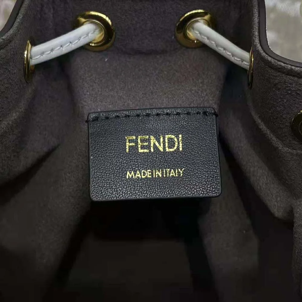 Fendi Mon Tresor White FF Canvas Mini for Women in Bag Fendi Mon Tresor White FF Canvas Mini for Women in Bag