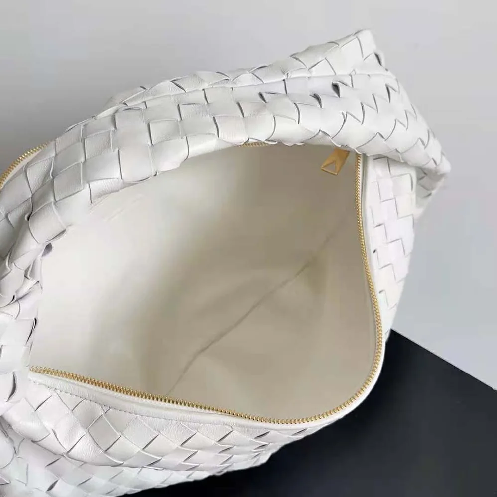 Bottega Veneta Small Jodie Intrecciato Leather Shoulder Bag for Women in White