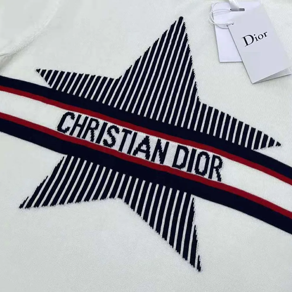 Dior Dioralps T-shirt White Three-Tone Dior Star Cotton Jersey and Linen for Men Dior Dioralps T-shirt White Three-Tone Dior Star Cotton Jersey and Linen for Men