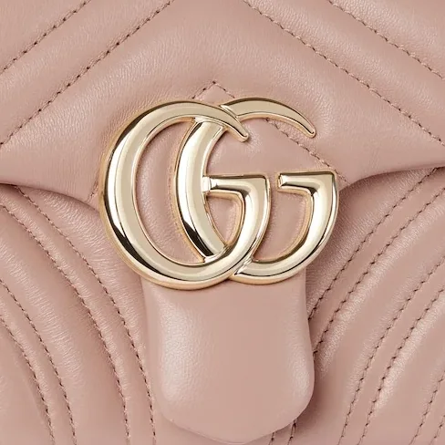 Gucci Marmont Small Shoulder Bag in Pink Beige Gold Hardware Gucci Marmont Small Shoulder Bag in Pink Beige Gold Hardware