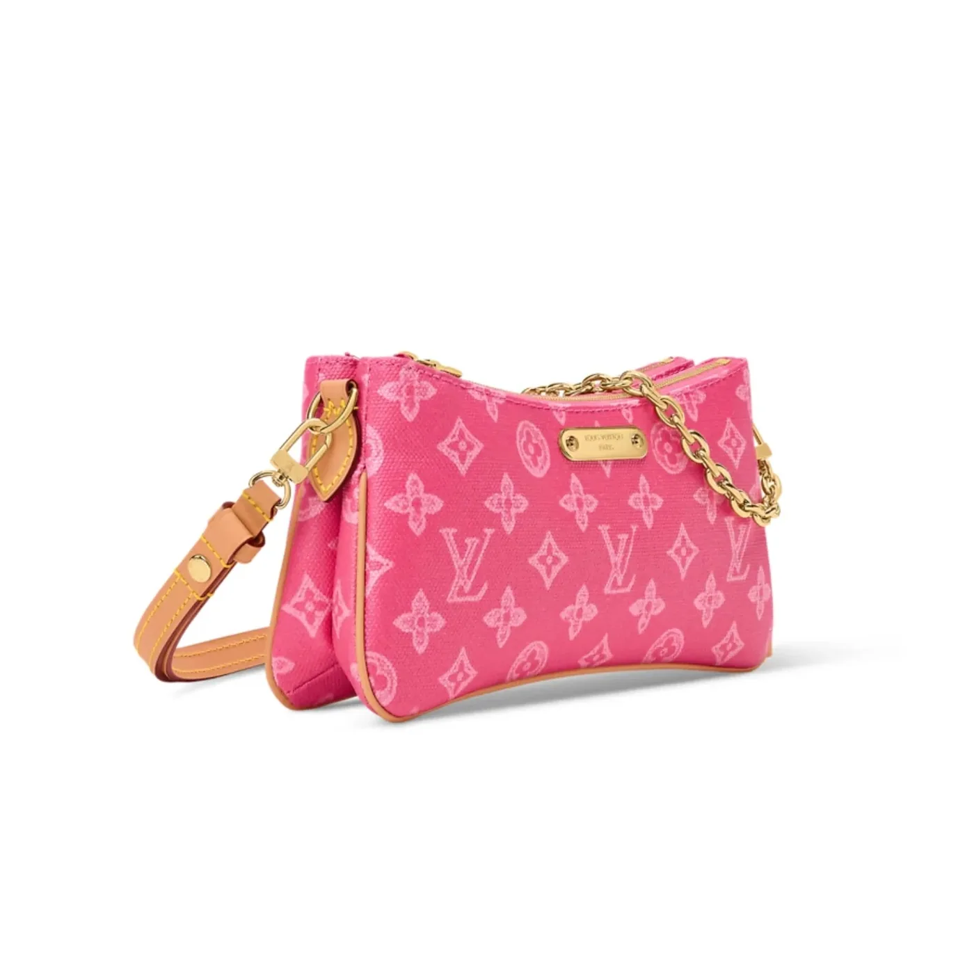 Louis Vuitton Pochette Liv Shoulder Bag / Origine Rose Ruban Monogram Canvas Gold Hardware For Wome