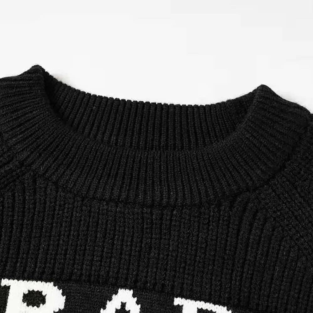 Prada Cashmere Ribbed Knit Sweater with Sleek for Women in Black