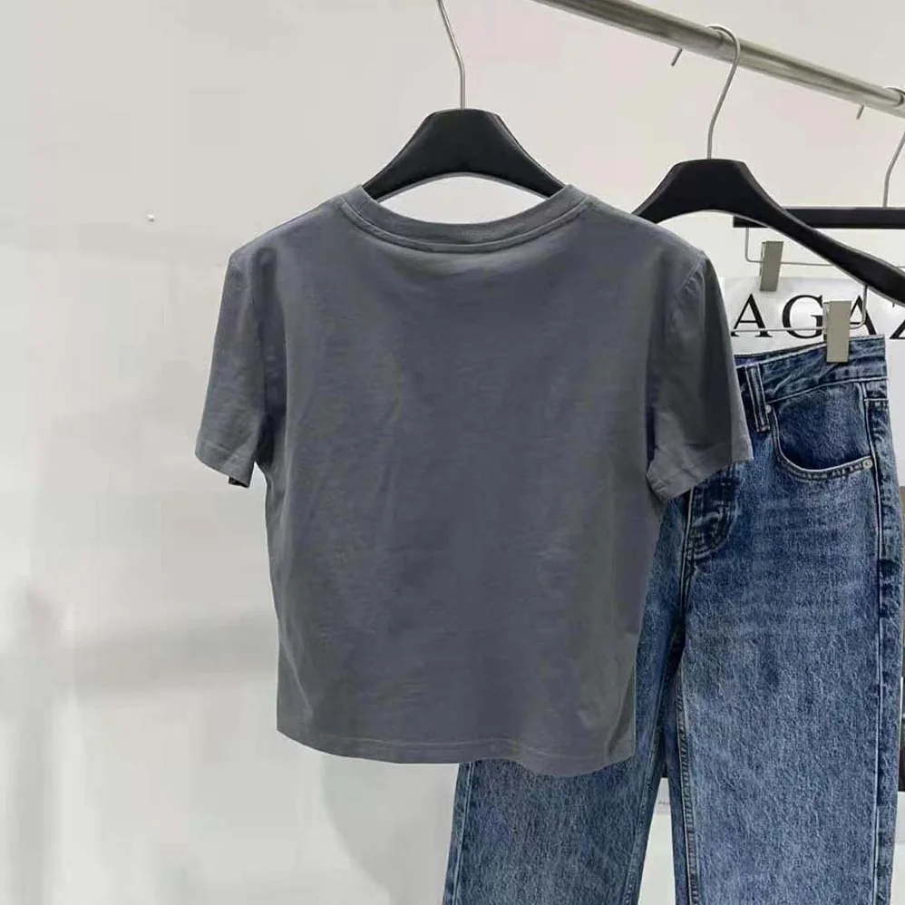 Miu Miu Garment-dyed Jersey T for Women in shirt with Embroidered Logo