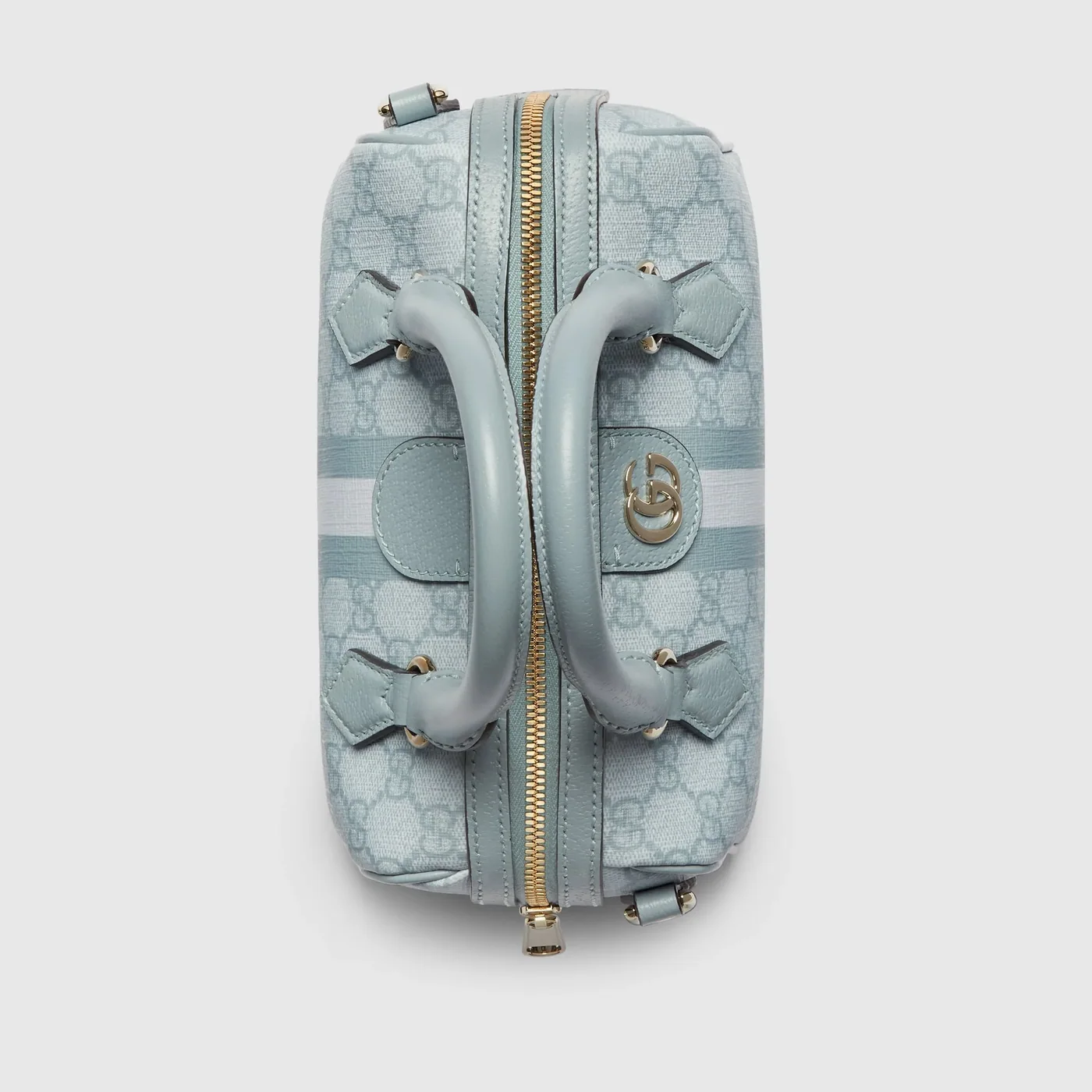 Gucci Ophidia Mini Top Handle Bag in Dusty Blue Gold Hardware