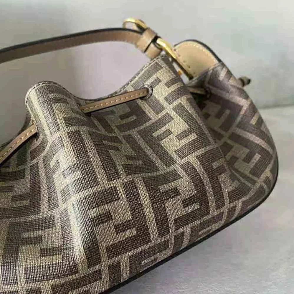 Fendi Pomodorino Brown FF Fabric Mini for Women in Bag