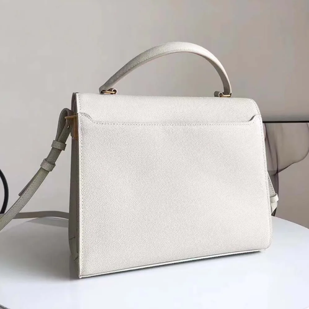 Saint Laurent YSL Cassandra Medium Top Handle Bag in Box Saint Laurent Leather for Women in White