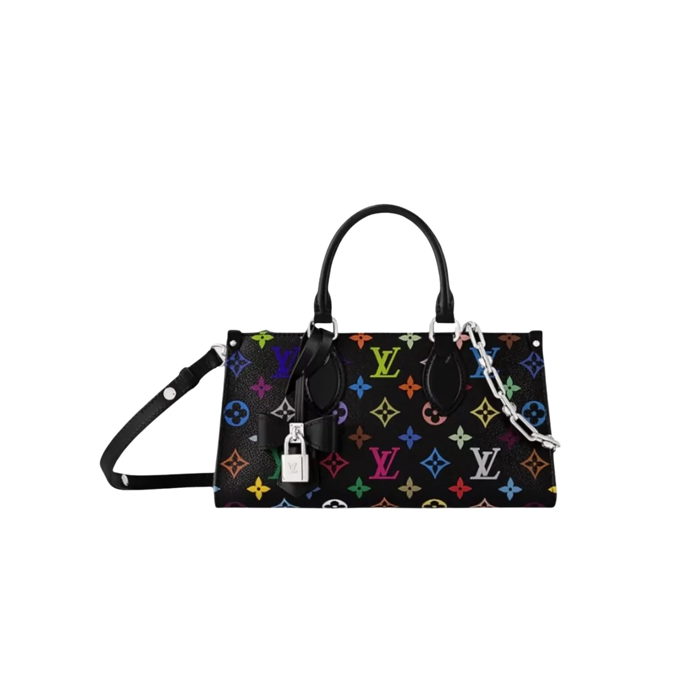 Louis Vuitton LV x TM OnTheGo East West Chain Tote Bag in Multicolore Black Louis Vuitton LV x TM OnTheGo East West Chain Tote Bag in Multicolore Black