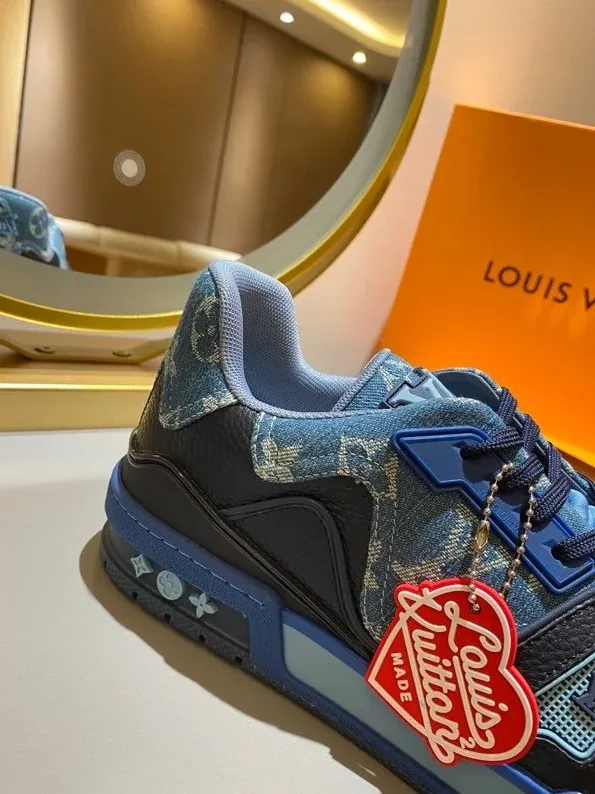Louis Vuitton Trainer Sneaker Monogram Denim Blue Nigo/Virgil Abloh LV 1A9IQ9 Louis Vuitton Trainer Sneaker Monogram Denim Blue Nigo/Virgil Abloh LV 1A9IQ9