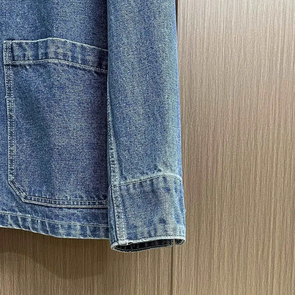 Dior Charm Overshirt Blue Cotton Twill for Men