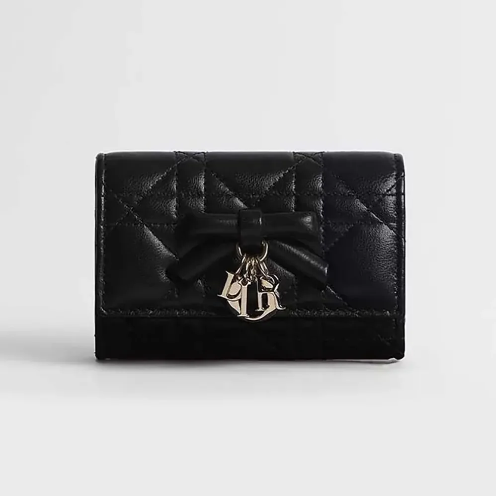 Dior Lady Dior Glycine Wallet Black Cannage Lambskin for Women Dior Lady Dior Glycine Wallet Black Cannage Lambskin for Women
