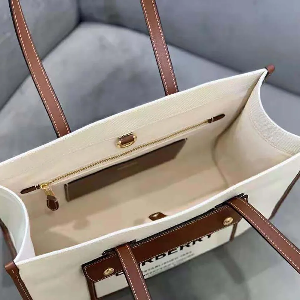 Burberry Small Freya Tote for Women in Beige