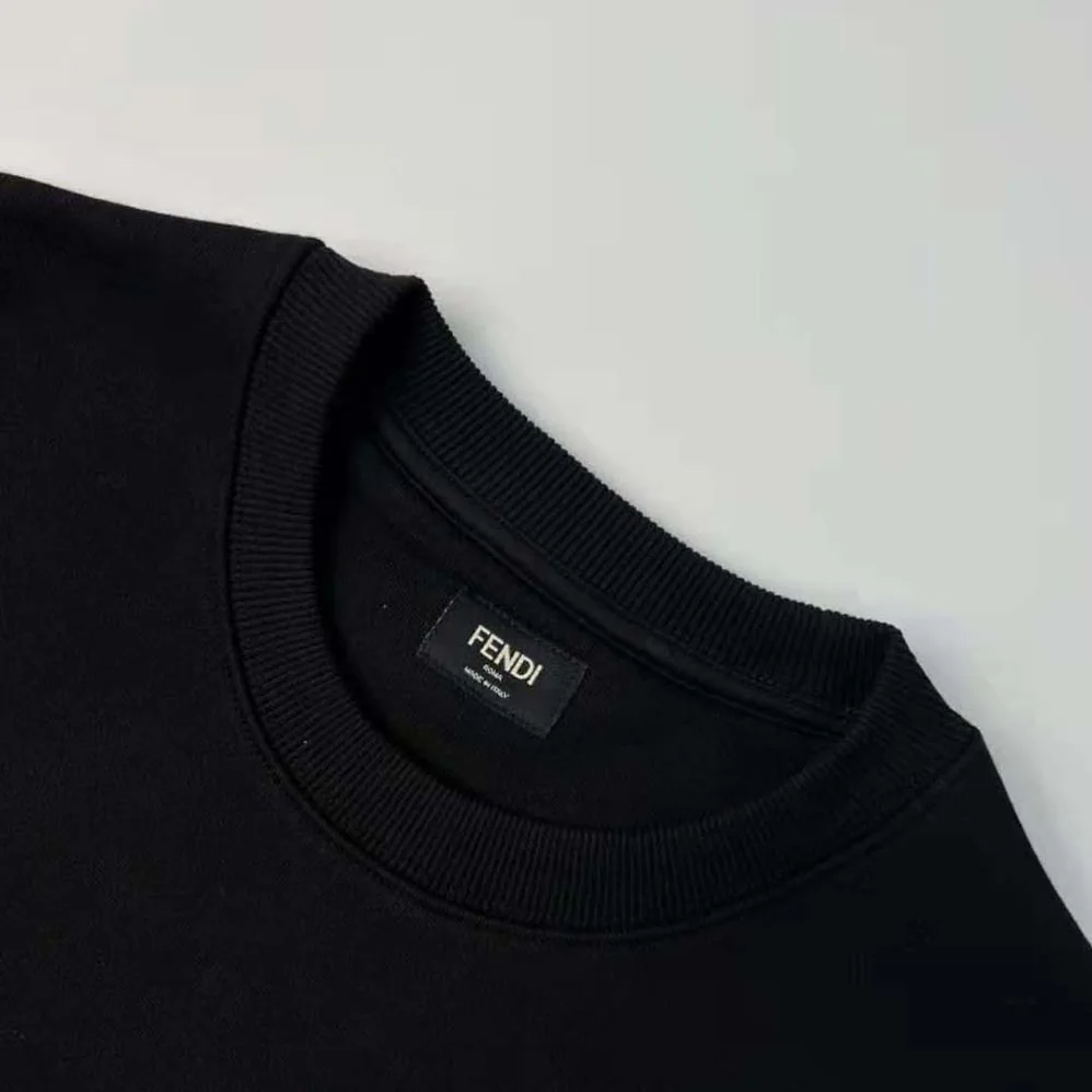 Fendi Black Jersey Sweatshirt-FY0178AQJ9F0QA1 for Men