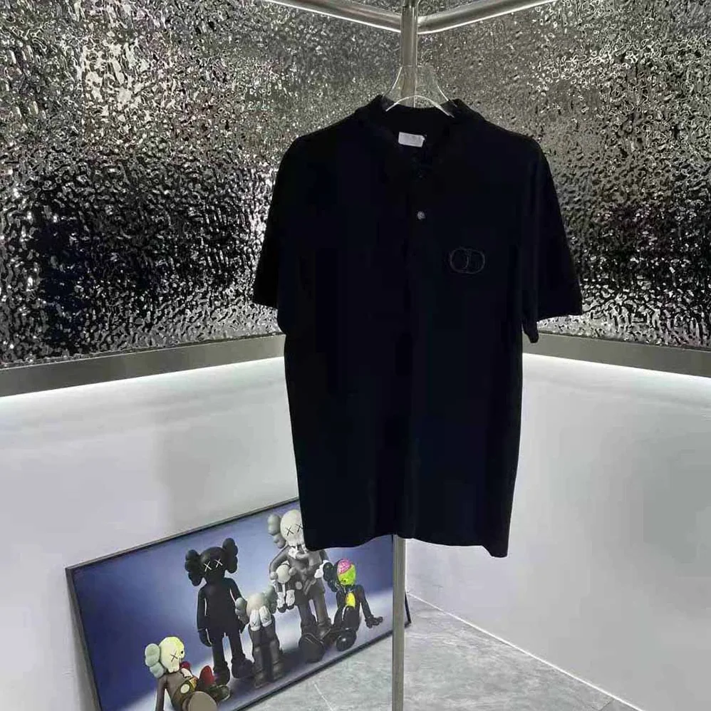 Dior CD Icon Polo Shirt Black Cotton Pique for Men Dior CD Icon Polo Shirt Black Cotton Pique for Men