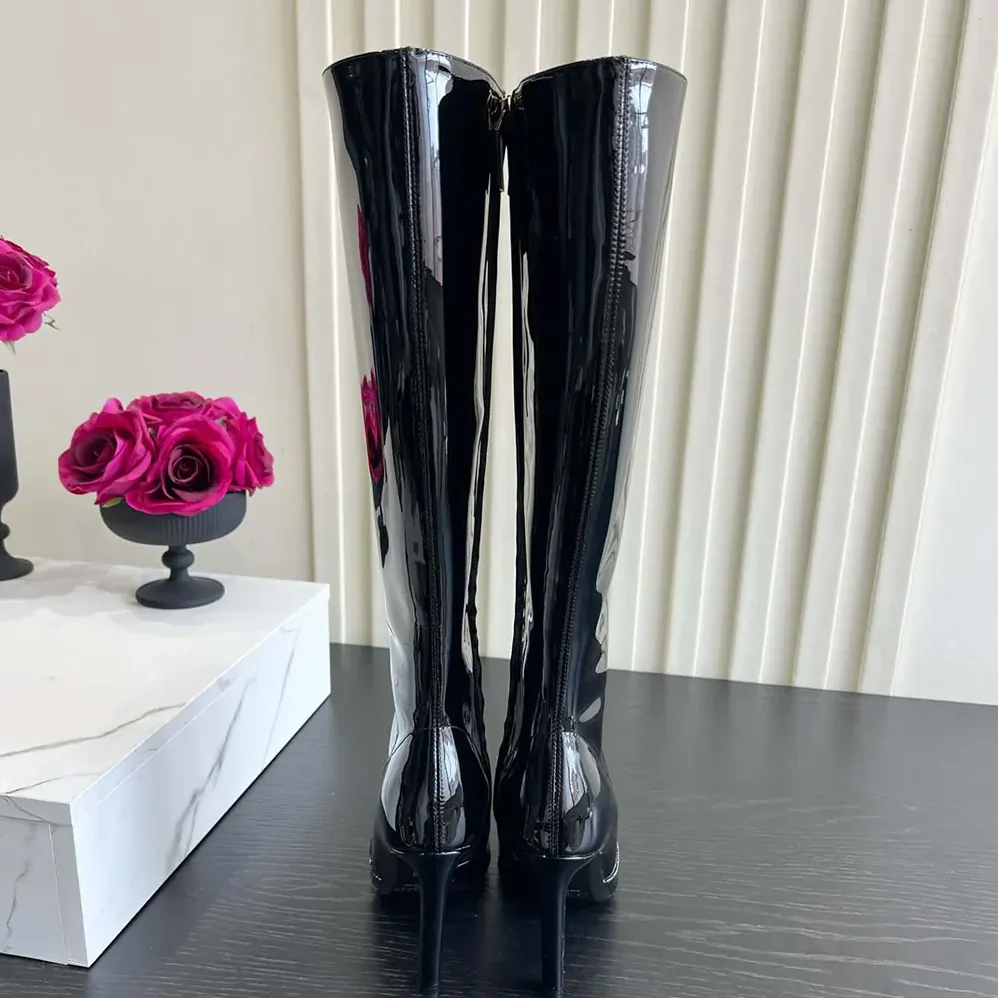 Saint Laurent YSL Francoise Boots In Smooth Leather Black for Women