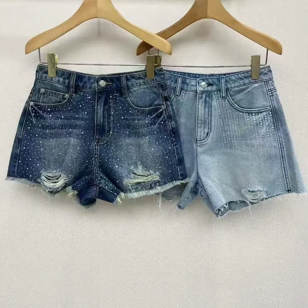 Loewe Anagram Shorts in Denim for Women