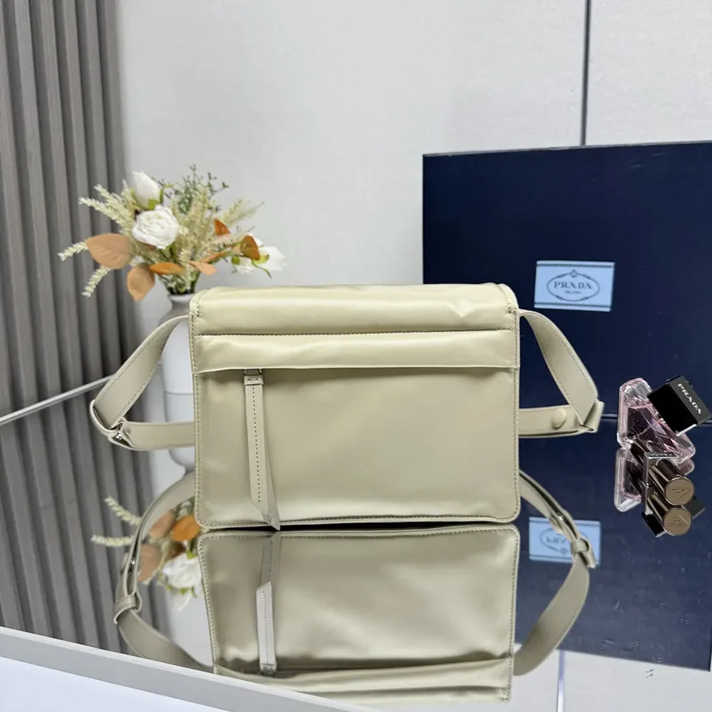 Prada Small Padded Re-Nylon Shoulder Bag for Women in Beige