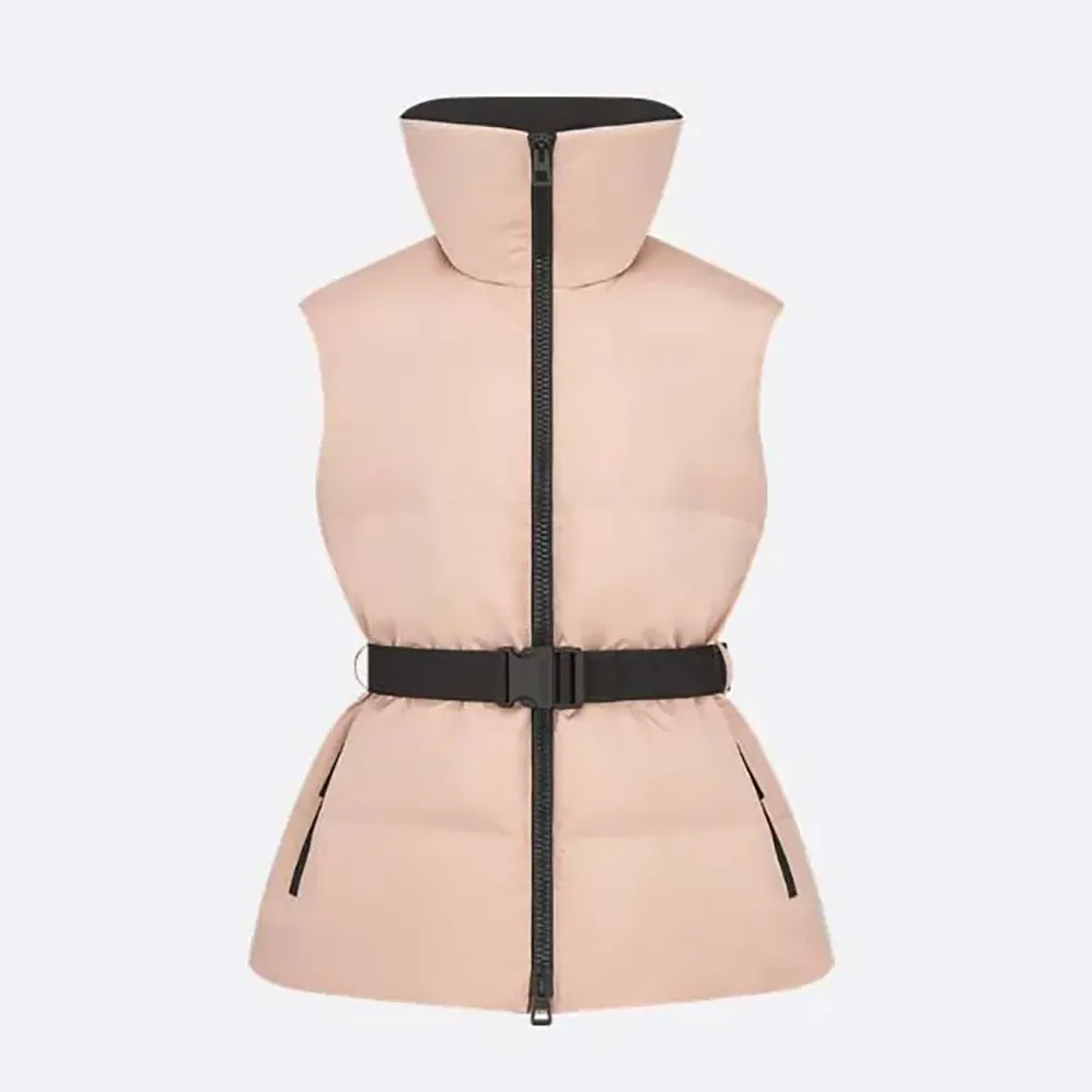 Dior DiorAlps Belted Puffer Vest Pink Quilted Technical Taffeta for Women