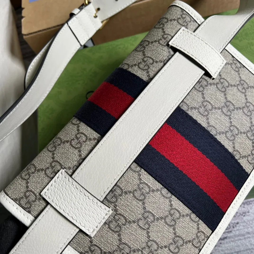 Gucci Ophidia Belt Bag Beige And Ebony GG Supreme Canvas, A Material With Low Environmental Impact / Gucci Ophidia Belt Bag Beige And Ebony GG Supreme Canvas, A Material With Low Environmental Impact /