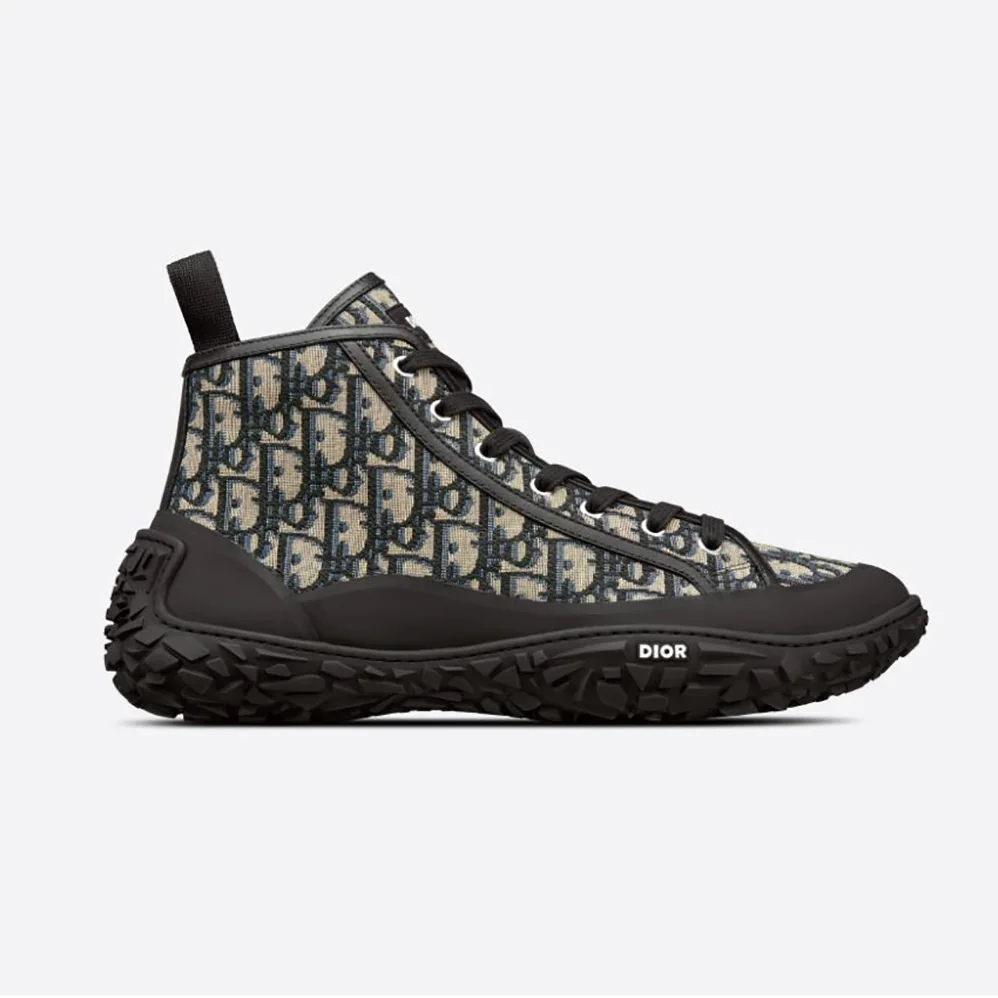 Dior B28 High-top Sneaker Beige and Black Dior Oblique Jacquard and Black Rubber for Unisex