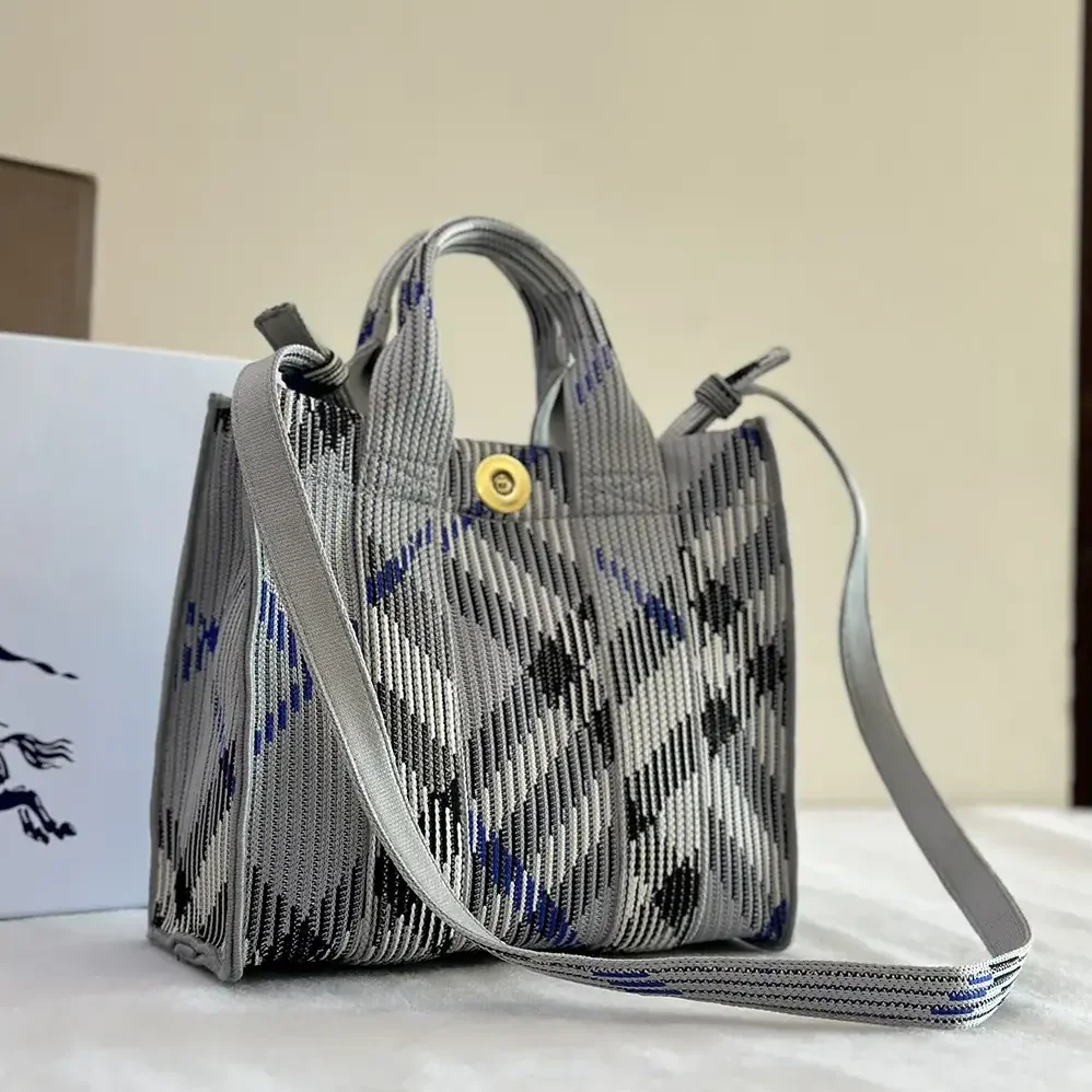 Burberry Small Check Knitted Tote for Women