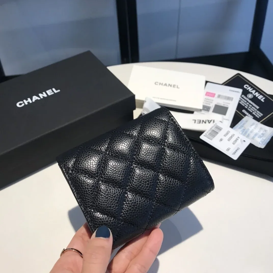 Chanel CO-CO Classic Card Holder in Silver Hardware Black Chanel CO-CO Classic Card Holder in Silver Hardware Black