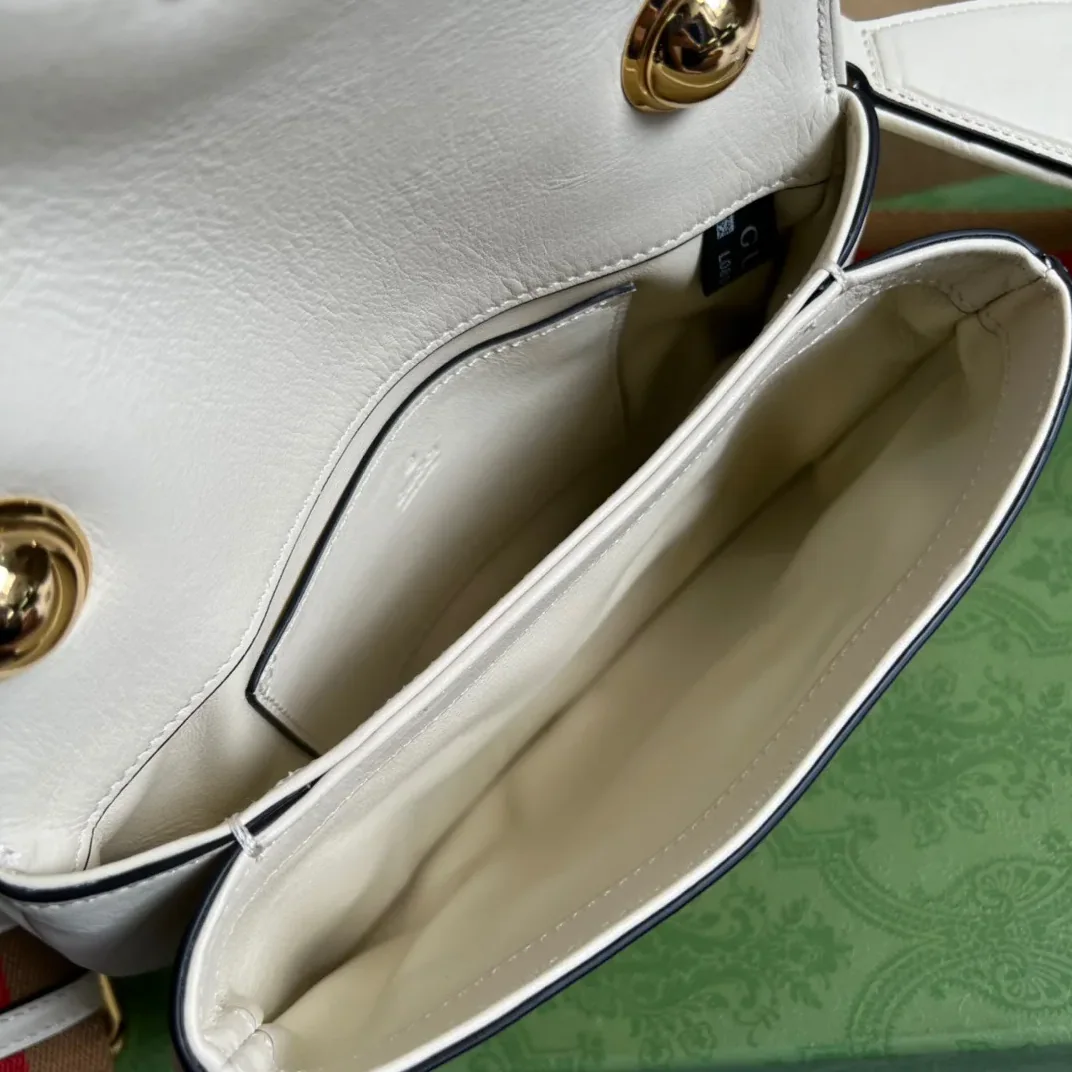 Gucci Blondie Small Shoulder Bag in White Gold Hardware