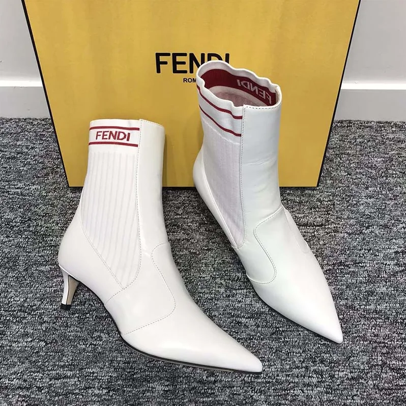 Fendi Shoes White Leather Boots for Women Fendi Shoes White Leather Boots for Women