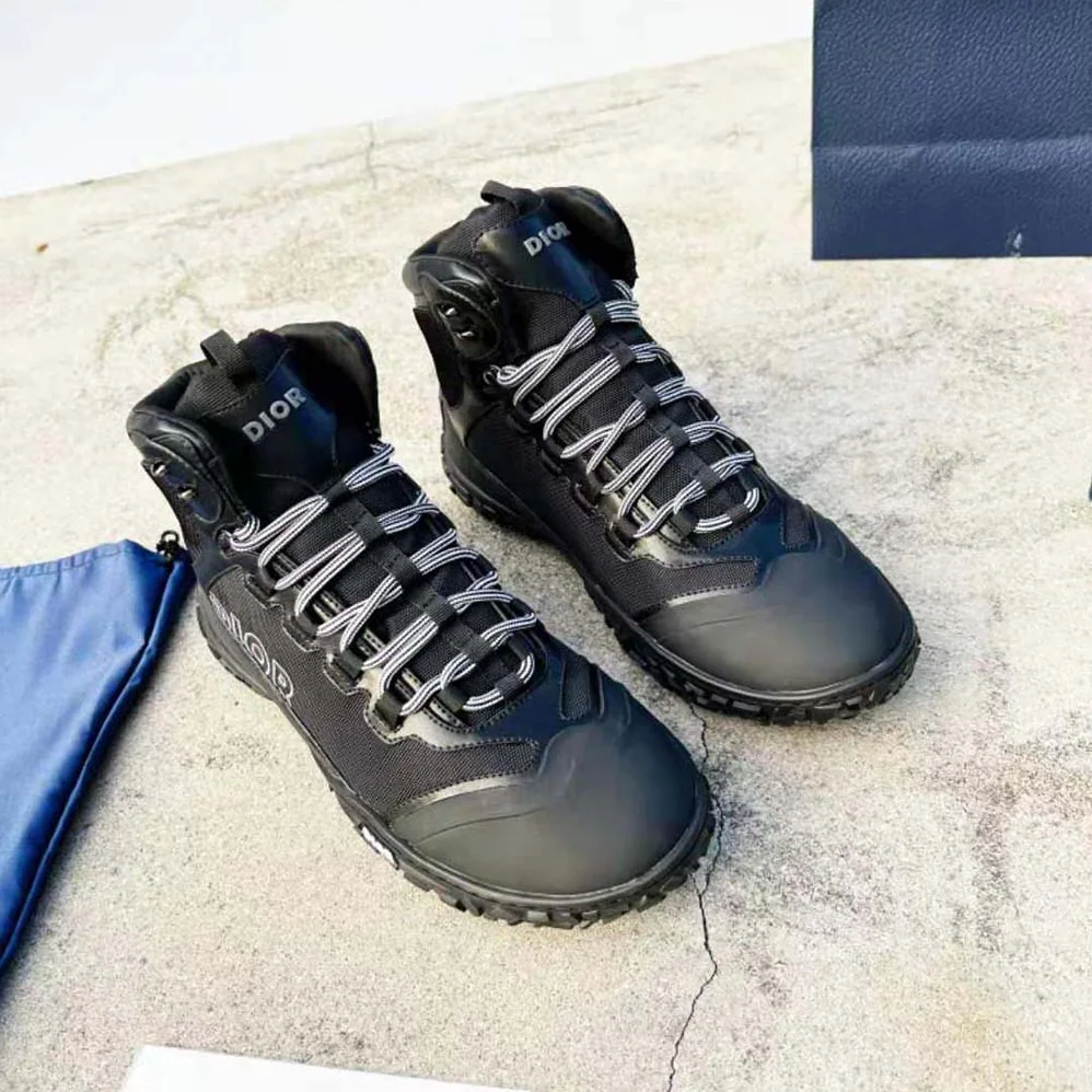Dior Diorizon Hiking Boot Black Technical Mesh and Rubber for Men Dior Diorizon Hiking Boot Black Technical Mesh and Rubber for Men