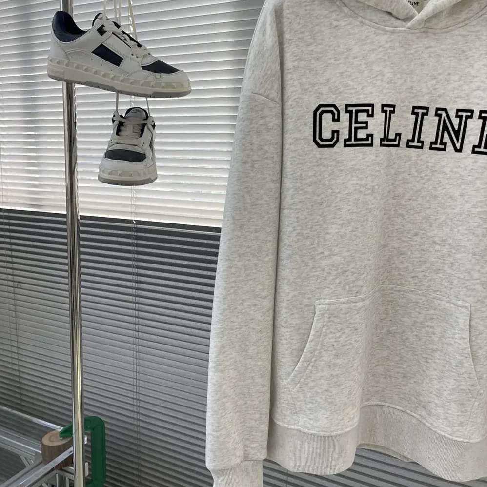 Celine Loose Hoodie in Cotton Fleece for Men in White