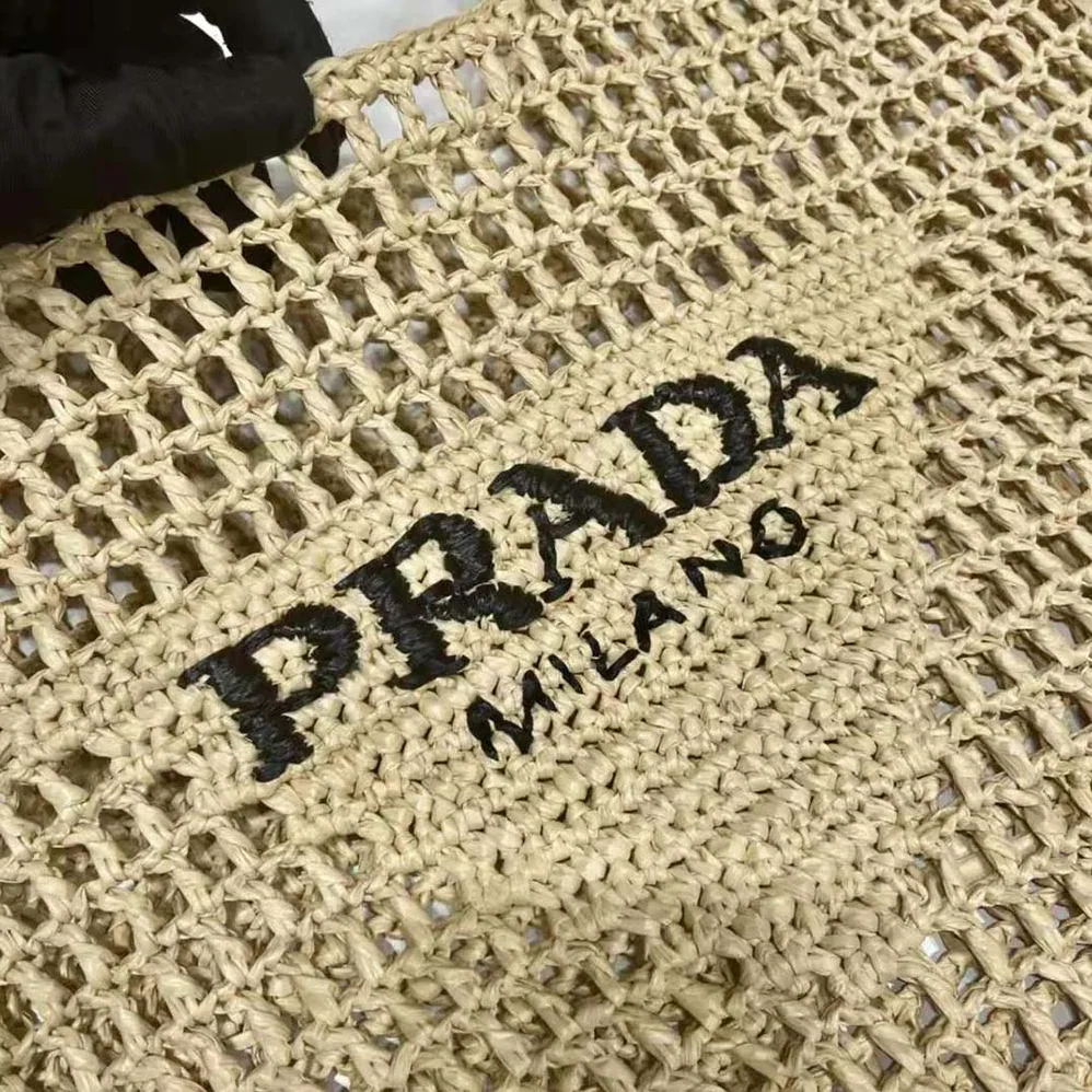 Prada Raffia Tote Bag with a Soft for Women in Natural Prada Raffia Tote Bag with a Soft for Women in Natural