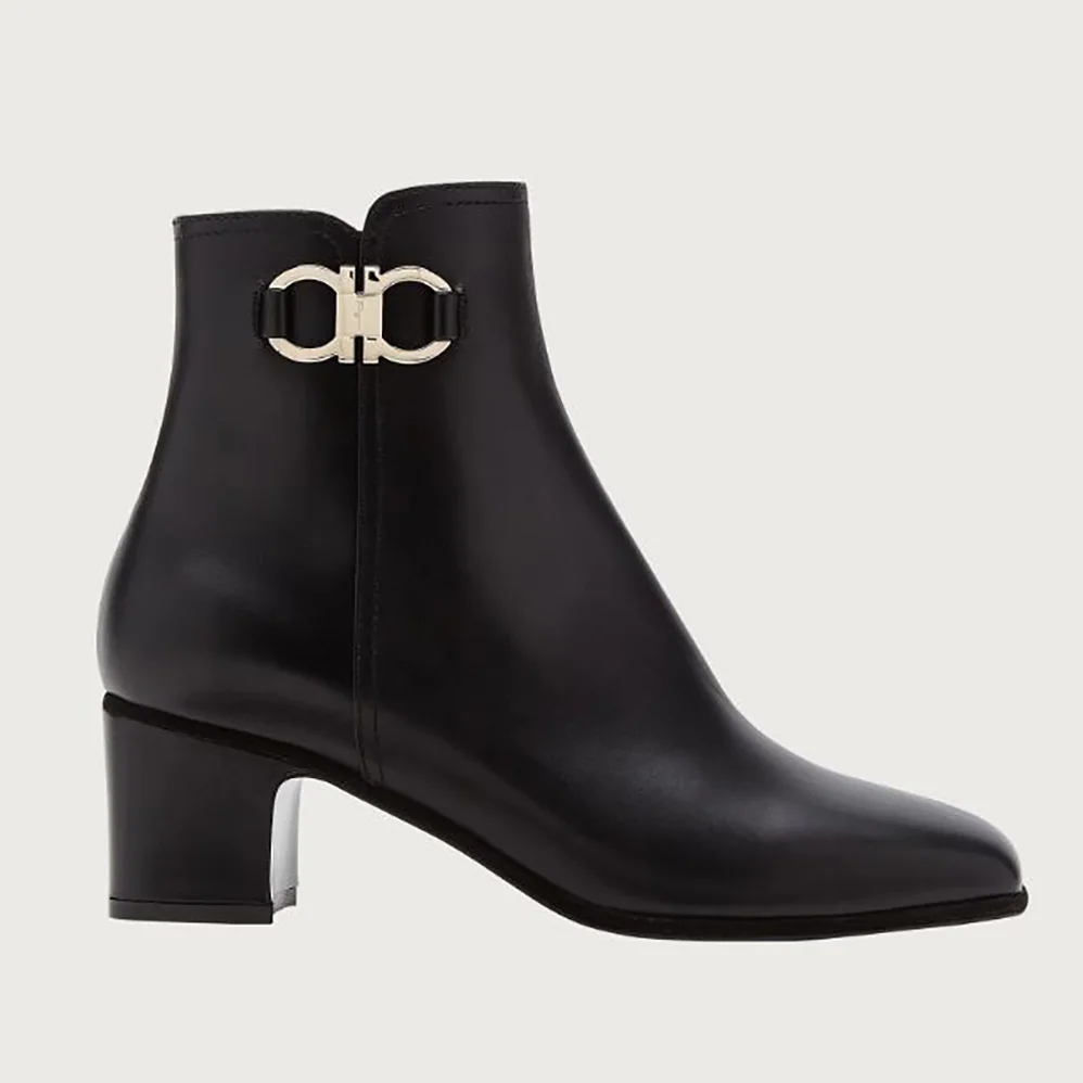Salvatore Ferragamo Gancini Bootie in 55mm Heel for Women in Black