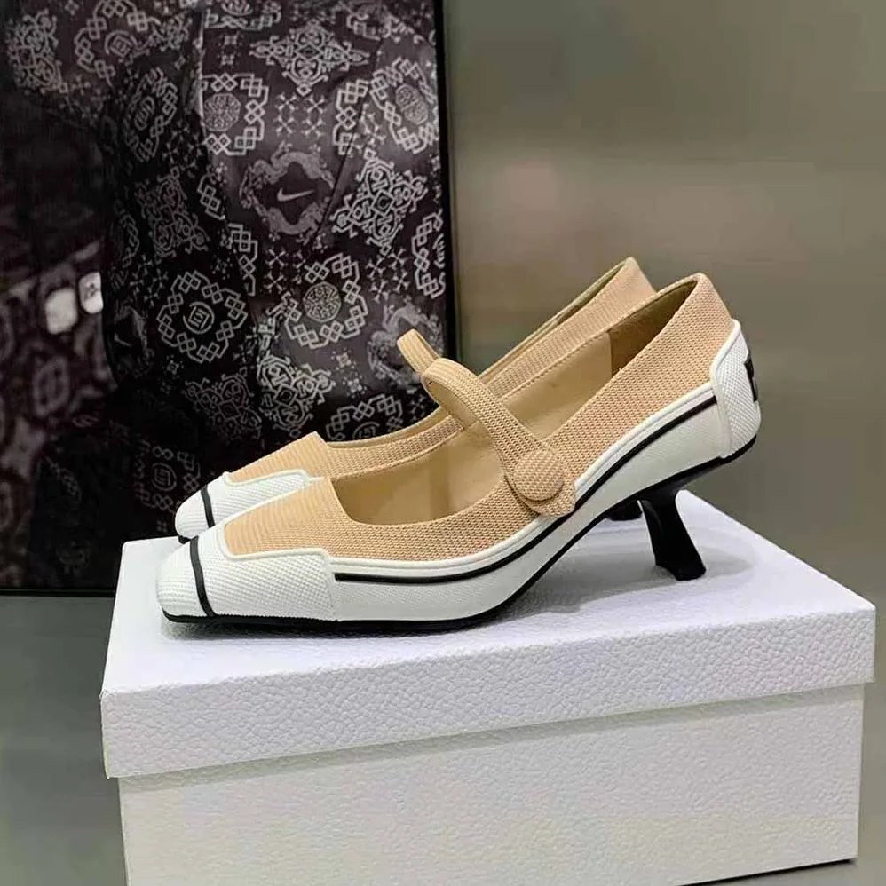 Dior D-Motion Pump Nude Technical Fabric and White Rubber for Women