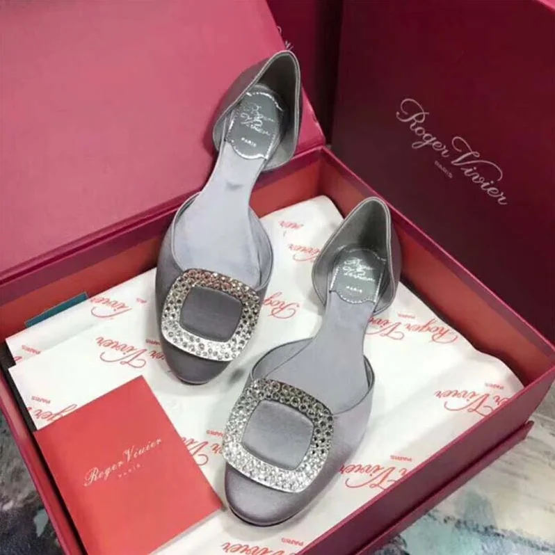 Roger Vivier Shoes Chips Ballerinas for Women in Silver