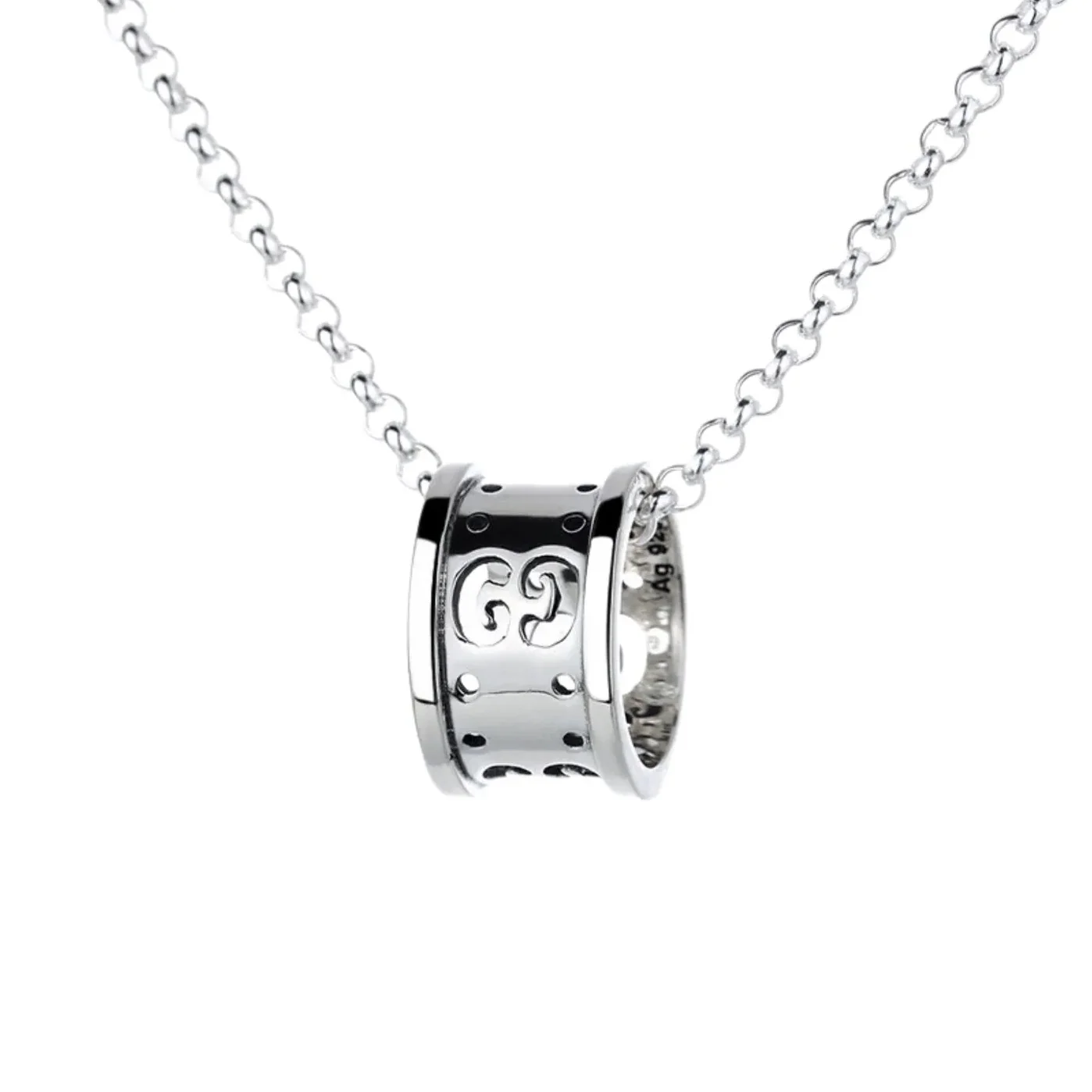 Gucci Hollow Waist Necklace Silver