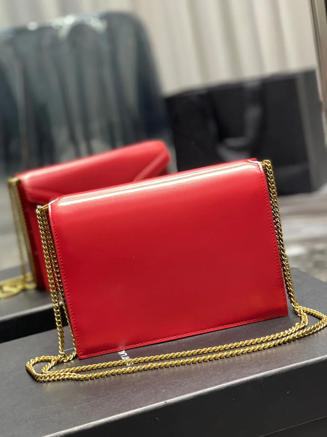 Saint Laurent Cassandra Medium Shoulder Bag in Red Gold Hardware Saint Laurent Cassandra Medium Shoulder Bag in Red Gold Hardware
